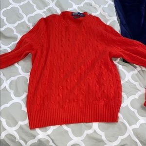 Men’s Medium Red Cashmere Sweater Polo